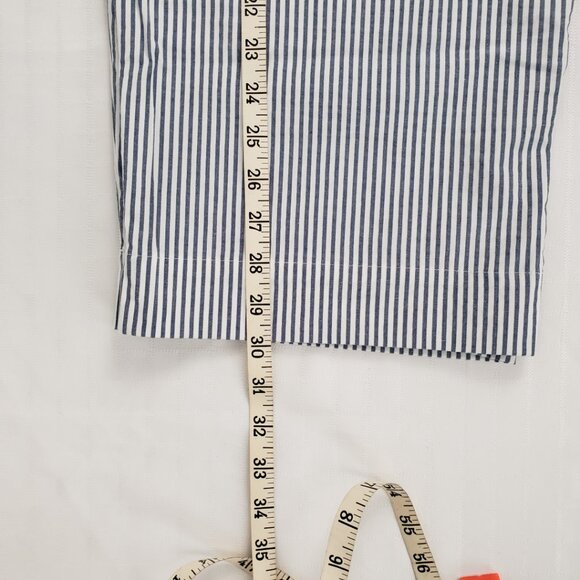 Capris Quacker Factory Lightweight Blue White Stripe Women Cotton Blend - Picture 12 of 15